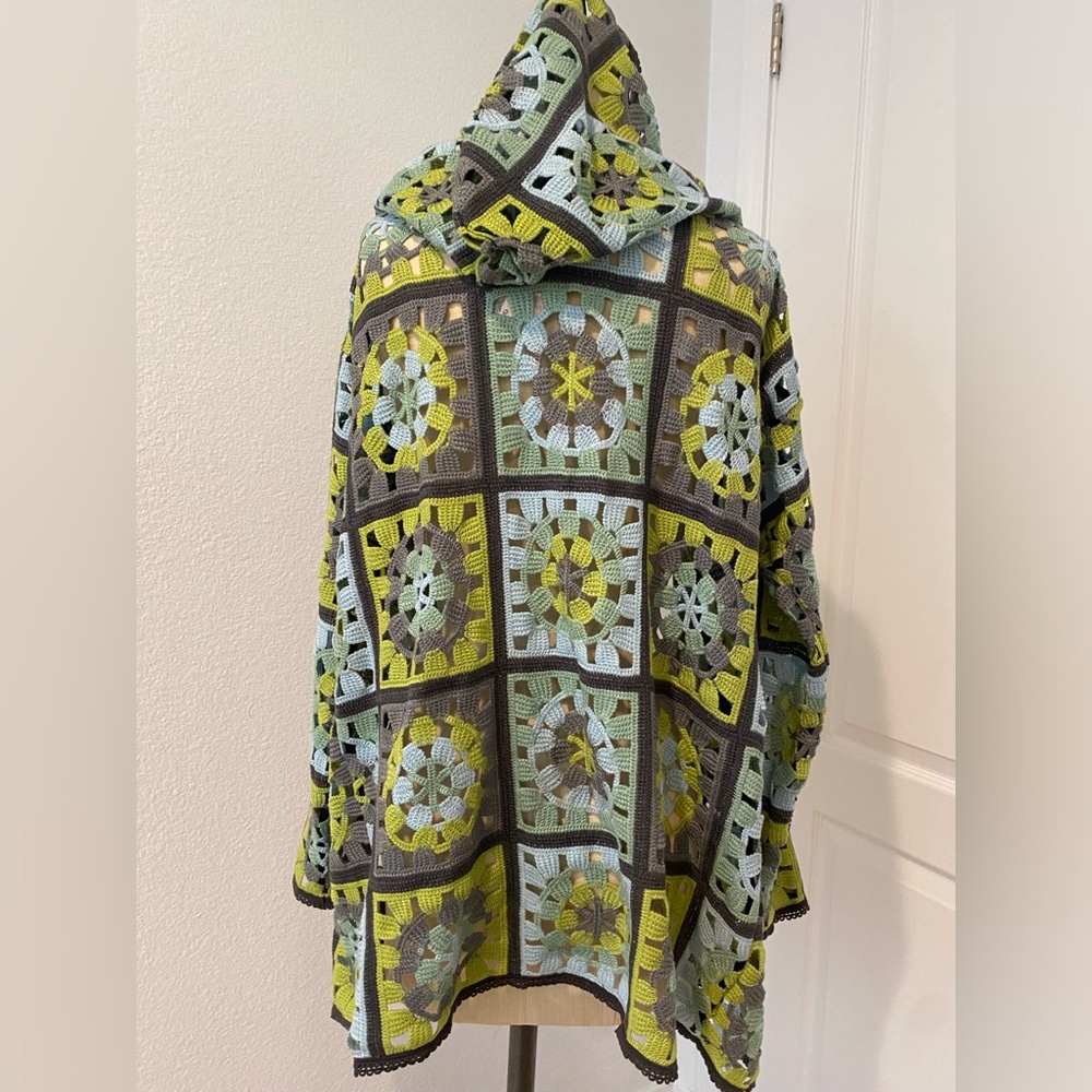 Johnny Was Fauna Crochet Cardigan In Multi - Picture 3 of 5